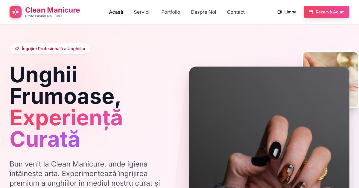 Clean Manicure website preview
